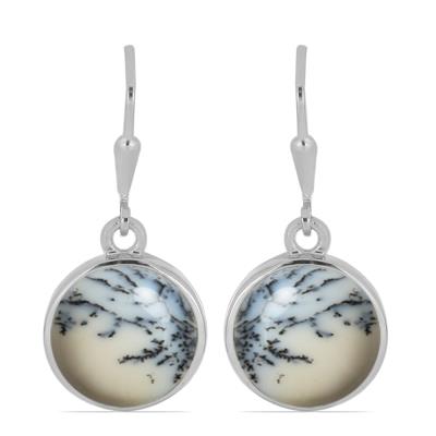 BUY 925 SILVER WITH DENDRITIC AGATE GEMSTONE EARRING